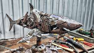 Sculpture de cheval mécanique en métal, décoration industrielle, sculpture décorative pour la maison, lampe cheval mécanique Vietnam 2026 - Product Image 4