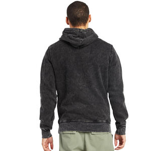 2024 Unisex personalizable Vintage ácido lavado Sudadera con capucha de lana para hombre con estampado en relieve invierno ODM suministro sin cuerda Sudadera con capucha - Product Image 3