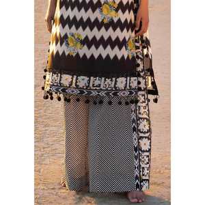 Conjunto de 2 Piezas de Traje de Lona Estampado y Bordado Sin Coser para Mujer TL-42115 - Product Image 5