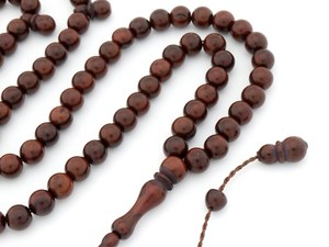 Cuentas de Tasbih de Madera Pulida Ecológicas, Cuentas de Oración de Santalum Album, 6mm-12mm, Redondas, para Colgar en la Pared - Product Image 3