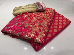 Tendances par Cp Luxe Pure Jamawar Banarsi Chemise Pantalon Prêt-à-Porter Dupatta 3 Pièces Non Cousu Dames Costumes Tenues de cérémonie - Product Image 2