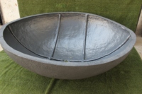 Pot de jardin ovale de luxe moderne KNT en FRP gris, finition sculptée à la main, incassable, pour plantes d'extérieur, fleurs/arbres vertes