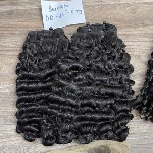 Double Trame Machine Extensions de Cheveux Vierges Burmese Curly Style Lace Front Perruques Piano Front Lace Grade Cheveux Humains Vietnamiens - Product Image 1