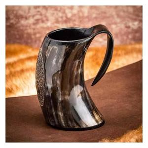 Super Quality <b>Large</b> Buffalo Horn <b>Mug</b> Handcrafted Polished Viking Design Food Safe Beer Glass Quality Guaranteed - Product Image 2