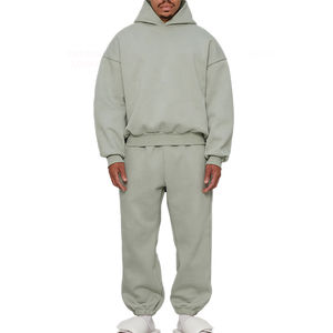 Conjunto Deportivo de Sudadera con Capucha y Pantalones Jogger de Felpa de Algodón de Primera Calidad para Hombre, Ropa Deportiva de Moda Urbana para Invierno, Venta al por Mayor ODM - Product Image 2