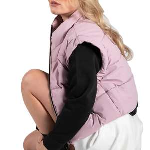 Gilet matelassé court en toile pour femme de haute qualité, respirant, tendance et confortable, vêtement d'extérieur d'hiver 2026 - Product Image 3