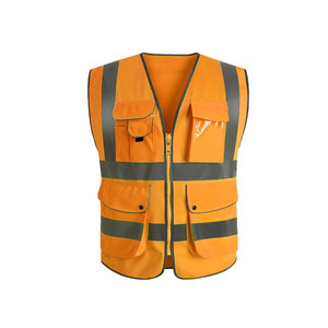 Ropa DE TRABAJO Venta al por mayor Chaleco de alta visibilidad Amarillo Topógrafo Chaleco DE SEGURIDAD Reflectante Herramienta de trabajo para hombres Chaleco Logotipo personalizado - Product Image 1