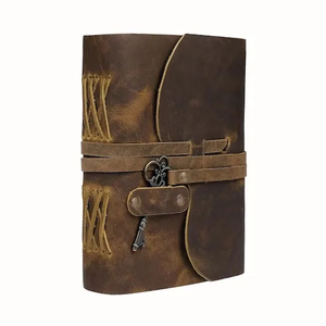 Carnet de notes en cuir A3 véritable fait à la main avec couture en selle et reliure en spirale - Product Image 1