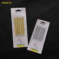 TOOWIN longue tige dégradé couleur gâteau d'anniversaire bougie bâton métallique fête anniversaire bougie