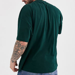 T-shirt en coton 100% pour homme, coupe ample, imprimé, T-shirt oversize, délavage acide, noir, longueur longue, tricot léger, taille plus - Product Image 2