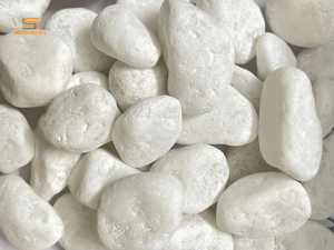 Mejor precio, alta calidad, pulido, grava triturada, piedra de guijarros de paisaje blanco nieve Natural para Villa, parque de baño - Product Image 5