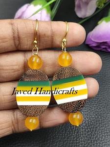 Javed Artisanat Femmes Style Vintage Boucles D'oreilles Haute Qualité Bois et Résine À La Main Bijoux Anciens Cadeau Parfait - Product Image 3