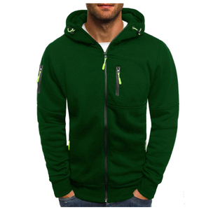 Nouveau sweat à capuche unisexe de haute qualité, personnalisable, décontracté, à fermeture éclair intégrale, respirant, séchage rapide, avec poche, en polaire épaisse, multicolore, en gros - Product Image 4