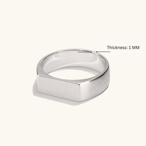 แหวนเครื่องหมายสี่เหลี่ยมบางใส่ได้ทั้งชายและหญิงสีขาว14K และชุบทอง18K ดีไซน์ไม่เหมือนใครสามารถปรับแต่งได้ตามต้องการสำหรับงานหมั้นอินเทรนด์ - Product Image 5