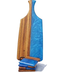 เขียงไม้และเขียงไม้สดทำจากเรซิ่นสีฟ้าเขียงหั่นผักผลไม้พร้อมแผ่นรอง - Product Image 1