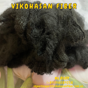 Proveedor de Vietnam Vikohasan fibra reciclada 15D SD negro sólido seco y fibra GRS para hacer tela no tejida tela de poliéster geotexto - Product Image 6