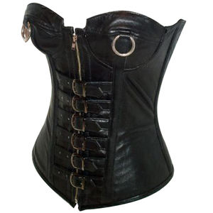 Corset gothique ajustable personnalisé en cuir avec bouton et trou en dentelle pour homme 2026 - Product Image 2