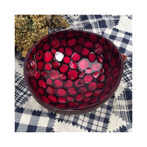 Bols à salade en coquille de noix de coco fabriqués au Vietnam avec un motif attrayant - Product Image 4