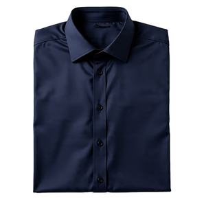 Chemise décontractée personnalisée Slim Fit pour hommes col montant couleur marine à manches longues mélange de chemises habillées formelles pour la saison de printemps - Product Image 1