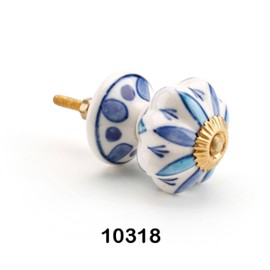 Bouton de tiroir en céramique fleur rouge et blanc de qualité supérieure poignée de garde-robe poignée d'armoire en produit céramique à vendre - Product Image 4