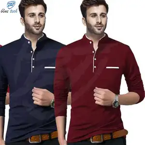 Camiseta de manga longa masculina 100 algodão roupas térmicas, camiseta de mão completa roupa casual masculina