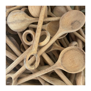 Cuchara de madera dura resistente-Mango largo para mezclar gelatina, jugo, té-Cuchara de madera natural ecológica para venta a granel - Product Image 5