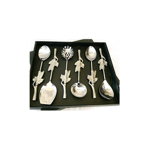 Stainless Steel Salad Serving Spoon With Brass Handle for Hotel at Design Table Serving Spoon for use - Product Image 6