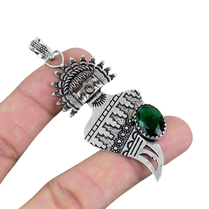 Bijoux Pour Femmes Argent Style Boho Pendentif Bijoux Argent Sterling 925 Vert Onyx Gemstone Tendance Pendentif Fait Main Cadeau Pour - Product Image 1