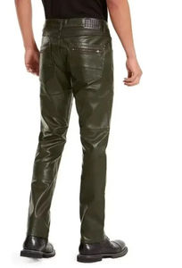 กางเกงหนังแท้สำหรับผู้ชายกางเกงหนังแกะสีดำฤดูใบไม้ร่วงฤดูหนาว - Product Image 2