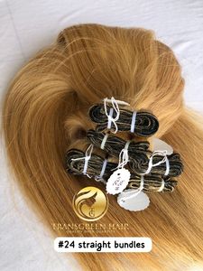 Top mejor calidad 22 "#24 Color Straight Wholesale's Bundle's Raw Indian Temple Directo de India Machine Double Weft Human Hair - Product Image 4