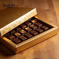 Op maat gemaakte chocolade doos met gouden folie, food grade geschenkverpakking met inlay voor chocoladekoekjes en pralines, groothandel snoepverpakkingen