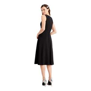 Robe Calvin Klein pour femme, ornée d'une ceinture, noire, taille XL, longueur genou, avec volants, lavable, taille naturelle, occasion quotidienne - Product Image 2