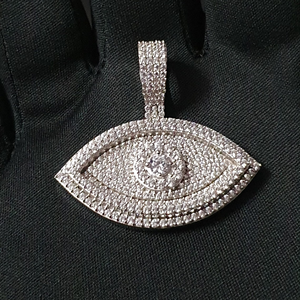 Unisex Iced Out Moissanite Eye <b>Pendant</b> VVS Diamond Custom <b>Pendant</b> 925 Silver <b>Men</b> Hip Hop <b>Pendant</b> Custom Moissanite <b>Necklace</b> - Product Image 1