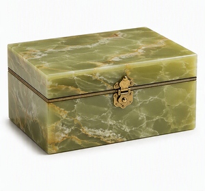 Premium White Marble & Onyx <b>Trinket</b> Case Luxury White Onyx Marble Jewelry <b>Box</b> Handcrafted Natural Stone Keepsake Chest - Product Image 1