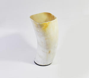 แก้วเขาควายแท้ทำมือ สีขาวและสีครีม สไตล์ไวกิ้งแบบดั้งเดิม ขัดเงา สำหรับดื่มมีด - Product Image 2