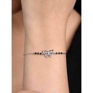 Compre Pulseras Mangalsutra de Plata Pura con Forma de Mariposa, Regalo para Esposa - Product Image 4