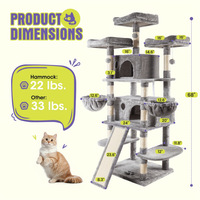 Arbre à chat moderne de luxe à 4 niveaux, griffoir en fil de fer, écologique et durable, tour d'escalade pour chat pour usage intérieur/extérieur, emballé en carton