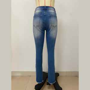 2025 High Waist Slim <b>Stretch</b> Ripped Distressed Denim Jean <b>Women's</b> Push-up <b>Trousers</b> High Street Style Pencil Pants for Summer - Product Image 3