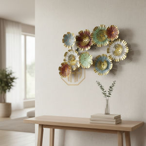 Arbre d'intérieur de maison de qualité supérieure pour l'affichage de salon-Cadre en métal en fer forgé doré suspendu décoration murale d'art floral - Product Image 1