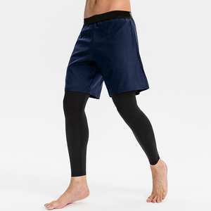 Pantalones Cortos Deportivos 2 en 1 para Hombre, Transpirables, de Secado Rápido, Elásticos en 4 Direcciones, Cintura Alta, Sólidos, Casuales, con Cordón Ajustable, para Correr, Gimnasio y Fitness, con Leggings Ajustados - Product Image 6