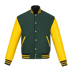 High Quality ODM OEM Customized <b>Men's</b> Varsity Wool <b>Jacket</b> Classic Fit Shirt Collar Letterman Baseball Design Custom Color Canvas - Product Image 1