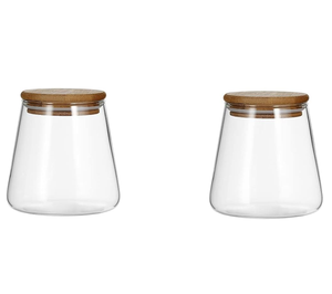 Glass <b>Jar</b> Container With <b>Wooden</b> Lid for Kitchen and Dining Tableware Glass Salt Containers and Bowl From India - Product Image 5