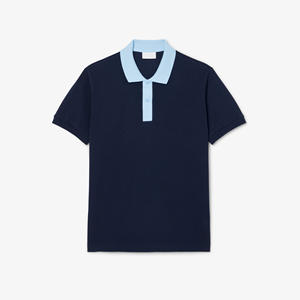 Polo informal de poliéster de alta calidad para hombre, nueva tendencia de moda con patrón, tejido de punto sólido de manga corta - Product Image 4