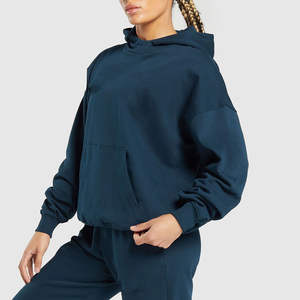 Sweat-shirt d'hiver décontracté pour femme, en polaire écologique, à capuche, manches longues, couleur unie, respirant - Product Image 1