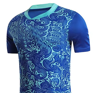 เสื้อกีฬาฟุตบอลแบบสวมสบายสำหรับผู้ใหญ่เสื้อฟุตบอลสไตล์ที่ดีที่สุดสีฟ้าใส่โลโก้ได้ตามต้องการ - Product Image 5