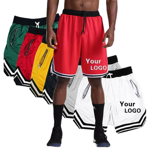 Pantalones cortos de baloncesto para hombre directos de fábrica, tela de malla de poliéster de secado rápido de verano, ropa deportiva bordada personalizada, diseño fresco de verano - Product Image 1