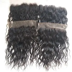 Extensiones de cabello humano Natural sin procesar, Pelo Rizado transparente con cierre de encaje suizo