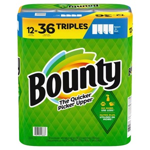 Bounty 16-Family Disposable 2-Ply Virgin Wood Pulp White <b>Paper</b> Towels Single Fold Quick Size Washable <b>Kitchen</b> 40 Regular Rolls - Product Image 3