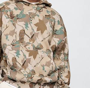 300g poliéster/algodón polar pulóver con capucha para hombres invierno Casual Regular Fit Color sólido secado rápido transpirable ácido lavado crudo - Product Image 3