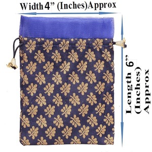 Banarasi Floral Brocade Potli <b>Bag</b> With Pearl Handle &Tassel Ethnic Wedding Purse Women s Handbag for Wedding and Festival Favors - Product Image 4